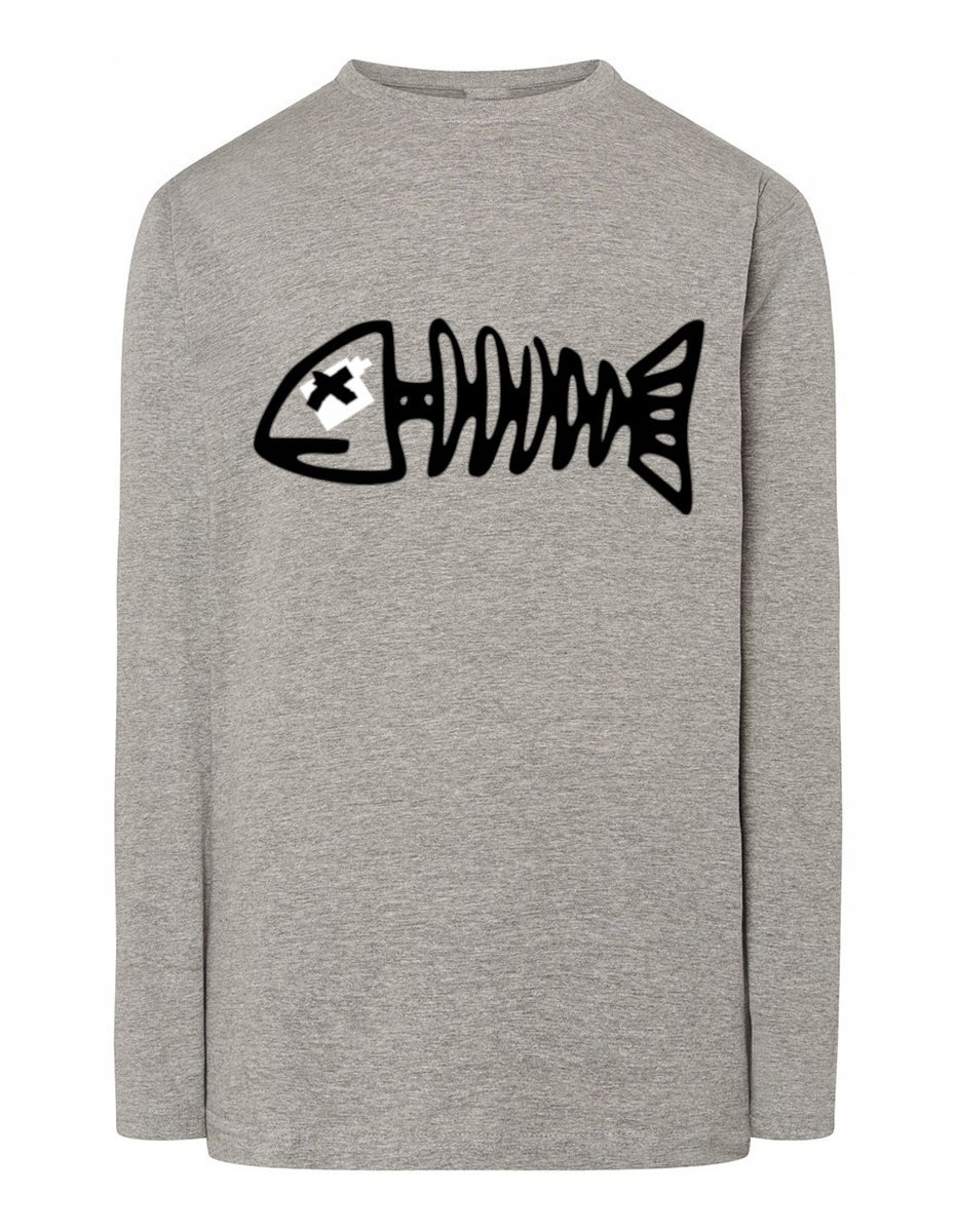 Longsleeve męski nadruk szkielet RYBA r.3XL