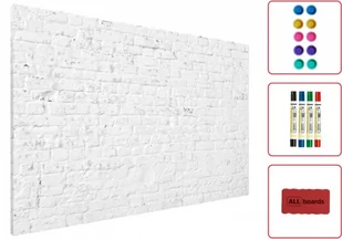 OUTLET Tablica magnetyczna metalowa BIAŁA CEGŁA MUR CEGLANY 90x60cm MetalBoards blacha z nadrukiem na wszystkie rodzaje magnesów - Biuro i firma OUTLET - miniaturka - grafika 1