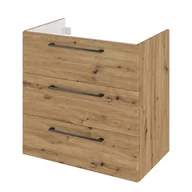 Szafki łazienkowe - Szafka pod umywalkę wisząca Remix 75x46x58 cm brązowa złoty dąb Sensea - miniaturka - grafika 1