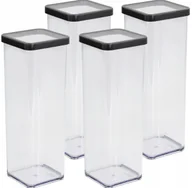 Pojemniki kuchenne - ROTHO ZESTAW 4 POJEMNIKÓW NA ŻYWNOŚĆ ARTYKUŁY SYPKIE 2L GRAFITOWY LOFT - miniaturka - grafika 1