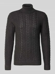 Sweter z dzianiny z golfem model ‘BASIM’ - Swetry męskie - miniaturka - grafika 1