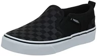 Koszulki i topy damskie - Vans Asher niski top dla chłopców, Czarny Checker Black Black, 35 EU - miniaturka - grafika 1