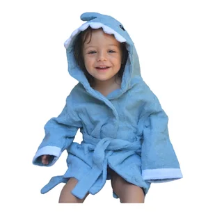 Niebieski bawełniany szlafrok dla dziecka rozmiar M Shark - Rocket Baby - Szlafroki dla dzieci - miniaturka - grafika 1