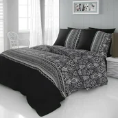 Pościel - Kvalitex Pościel satynowa Nobel czarno-biała, 200 x 200 cm, 2 szt. 70 x 90 cm, 200 x 200 cm, 2 szt. 70 x 90 cm - miniaturka - grafika 1