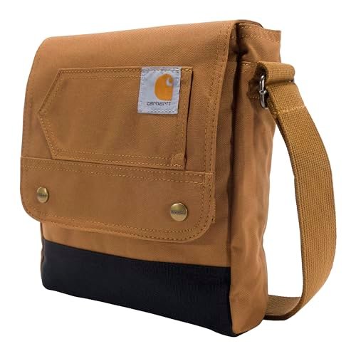 Carhartt, Trwała, regulowana torba z zapięciem z klapą, codzienna torba crossbody na zatrzask (brązowa)