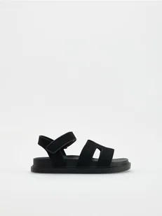 Reserved - Sandały z imitacji zamszu - czarny - Buty dla dziewczynek - miniaturka - grafika 1
