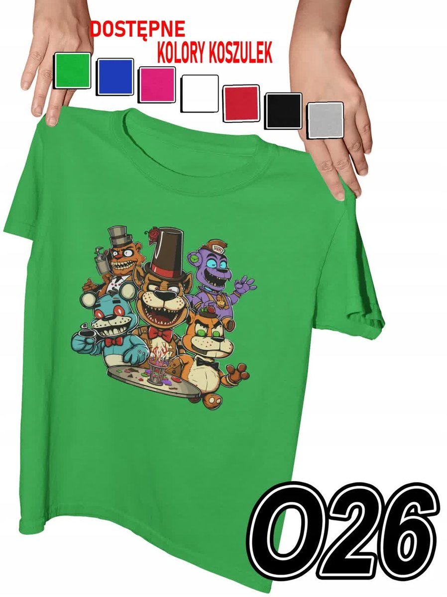 Koszulka Dziecięca Z Nadrukiem Znane Gry Fnaf 5 Nigts At Fredy - L 146-152