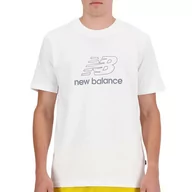 Koszulki sportowe męskie - Koszulka New Balance MT41906WT - biała - miniaturka - grafika 1