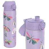 Butelki termiczne - Ion8 Bidon Termos Butelka Termiczna Stalowa Stal Nierdzewna Double Wall 500 ml Fioletowy Motyle - miniaturka - grafika 1