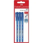 Długopisy - Faber Castell Długopis CX7 niebieski blister 3 sztuki - miniaturka - grafika 1