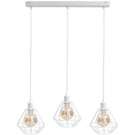 Lampy sufitowe - KET Industrialna LAMPA wisząca loftowa OPRAWA metalowy ZWIS druciaki biały KET461 - miniaturka - grafika 1