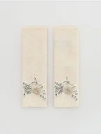 Rękawiczki - Reserved - Rękawiczki z wełną alpaki - złamana biel - miniaturka - grafika 1