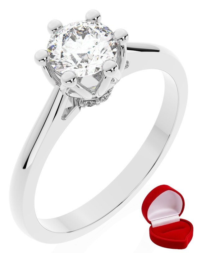 ZŁOTY PIERŚCIONEK ZARĘCZYNOWY 585 14k BRYLANT 0,50 ct BIAŁE ZŁOTO R31