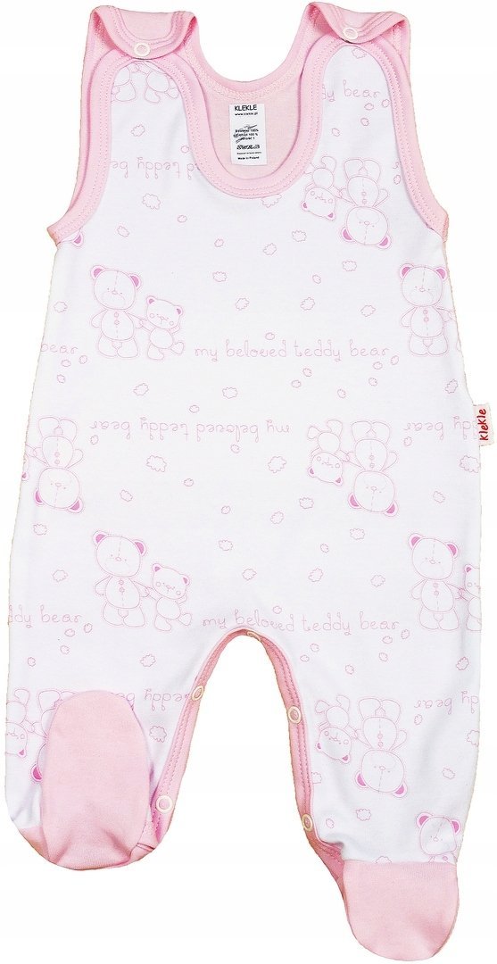 ŚPIOCHY Śpioszki ROZPINANE MISIE RÓŻ 68 KLEKLE