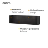 Szafy i szafki dla dzieci - Półka wisząca czarna Teen Flex - miniaturka - grafika 1