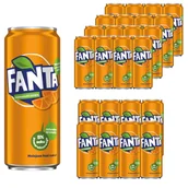 Napoje gazowane - Fanta Pomarańczowa Napój gazowany 330 ml x 24 sztuk - miniaturka - grafika 1