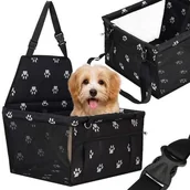 Transportery dla kotów - Transporter dla psa fotelik do samochodu czarny UNIWERSALNY - miniaturka - grafika 1