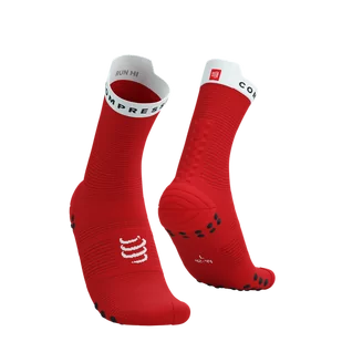 COMPRESSPORT Skarpetki do biegania wysokie ProRacing Socks V4 red/white - Skarpetki sportowe męskie - miniaturka - grafika 1