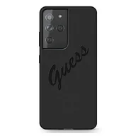 Etui i futerały do telefonów - Guess GUHCS21LLSVSBK S21 Ultra G998 czarny/black hardcase Script Vintage GUE001196 - miniaturka - grafika 1