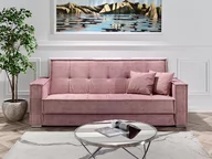 Sofy i kanapy - Skandynawska Kanapa Z Dużym Pojemnikiem Na Pościel Piko Pudrowy Róż - miniaturka - grafika 1