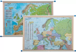 Europa mapa ścienna dwustronna polityczno - fizyczna 1:12 000 000 - Atlasy i mapy - miniaturka - grafika 1