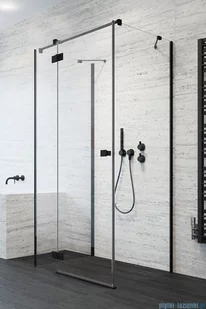 Radaway Essenza Black Kdj+S kabina 80x120x80cm lewa szkło przejrzyste 1384051-01-01/1385024-54-01L/1384051-01-01 - Kabiny prysznicowe - miniaturka - grafika 1