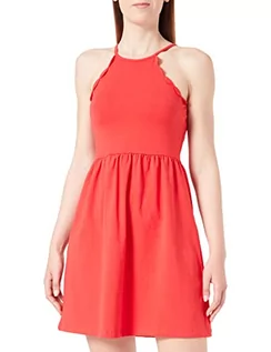 Sukienki - ONLY Damska sukienka z dżerseju Onlamber Strap Scallop Short Dress Ay Nn, Mars Red, M - grafika 1