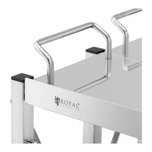 Wózek kelnerski - 3 półki - 50 x 83 (2 szt.) / 40 x 58 cm - 90 kg - składany ROYAL CATERING 10012723 RCSW-100 - Wózki na żywność - miniaturka - grafika 6