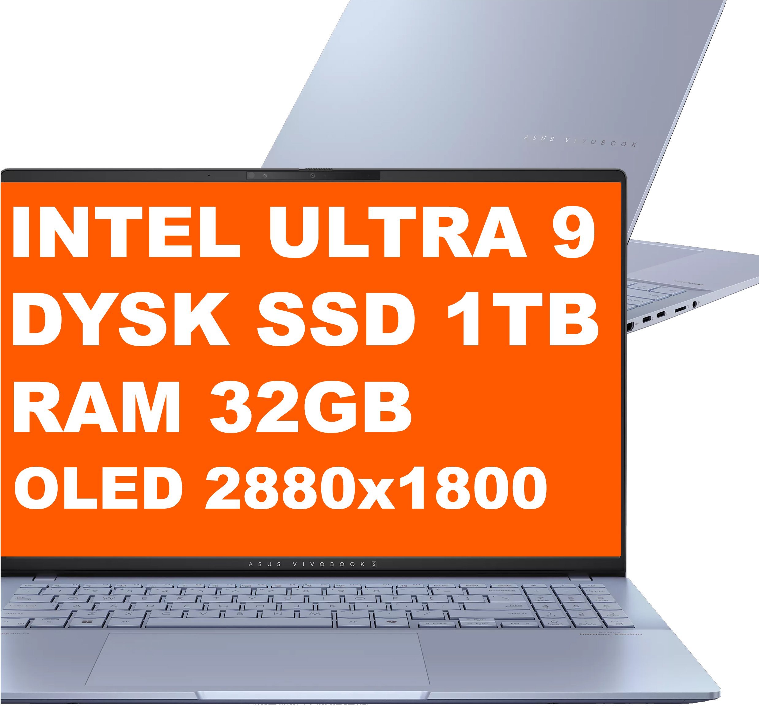 ASUS Vivobook S16 / S5606CA-SB92 / Ultra 9 / 32GB / 1TB / Intel ARC / 3k / Dotyk / OLED 120Hz / Win 11 / Niebieski