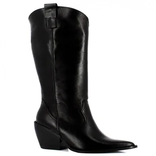 Czarne skórzane kowbojki CARINII - Carinii - Kozaki damskie - miniaturka - grafika 1