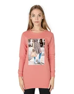 Bluzy damskie - Długa Bluza Tunika Damska Bawełniana 249-05 r L - miniaturka - grafika 1