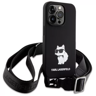 Karl Lagerfeld KLHCP15XSCBSCNK iPhone 15 Pro Max 6.7" hardcase czarny/black Crossbody Silicone Choupette - Etui i futerały do telefonów - miniaturka - grafika 3