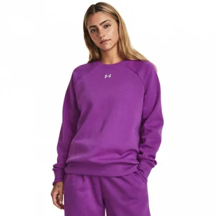 Damska bluza dresowa nierozpinana bez kaptura Under Armour Rival Fleece Crew - fioletowa - UNDER ARMOUR - Bluzy sportowe damskie - miniaturka - grafika 1