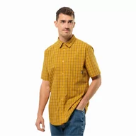 Koszule męskie - Męska koszula z krótkim rękawem Jack Wolfskin HOT SPRINGS SHIRT M curry check - M - miniaturka - grafika 1