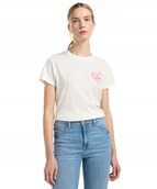 Koszulki i topy damskie - T-shirt Lee SMALL LOGO TEE 112363635 Ecru S - miniaturka - grafika 1