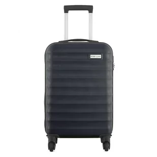 Walizka z ABS-u w poziome paski 20" - granatowy Semi Line - Walizki - miniaturka - grafika 1