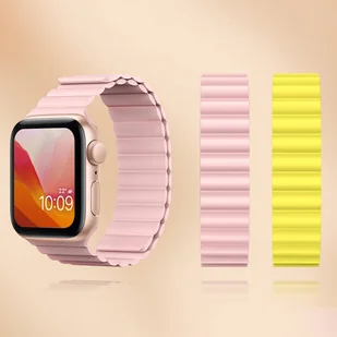 Kingxbar Magnetic Band pasek bransoletka do Watch 6 / SE / 5 / 4 / 3 / 2 (40mm / 38mm) magnetyczna silikonowa opaska różowy - Etui i futerały do telefonów - miniaturka - grafika 3
