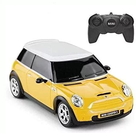 Mini Cooper S zółty/czerwony 1:24 - Rastar