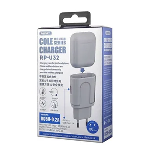 Remax Cole ładowarka sieciowa EU USB do telefonu / do AirPods (2 / 1) 2.1A biały (RP-U32 EU white) - Ładowarki do telefonów - miniaturka - grafika 5