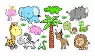 Naklejki na ścianę - Naklejki ścienne dla dzieci mat Safari 3 zestaw, 200x100 cm - miniaturka - grafika 1