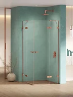 Kabiny prysznicowe - New Trendy Miedziana kabina prysznicowa podwójne drzwi uchylne 100x100 EXK-6442 Eventa Copper Shine - miniaturka - grafika 1