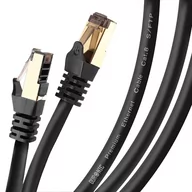 Pozostałe akcesoria sieciowe - Duronic CAT8 BK 3m Kabel sieciowy S/FTP czarny transmisja 40GB skrętka LAN pachcord - miniaturka - grafika 1