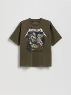 Koszulki dla chłopców - Reserved - T-shirt Metallica - zielony - miniaturka - grafika 1