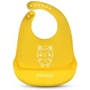 Śliniaczek silikonowy do karmienia Ricokids żółty - Krzesełka do karmienia - miniaturka - grafika 1