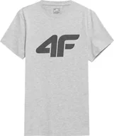 Koszulki męskie - 4f T-shirt męski 4F Koszulka z nadrukiem SZARA XXL - miniaturka - grafika 1