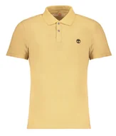 Koszulki męskie - MĘSKA KOSZULKA POLO Z KRÓTKIM RĘKAWEM TIMBERLAND BEŻOWA - Timberland - miniaturka - grafika 1