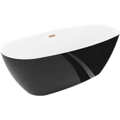 Wanny - Mexen Luvo Slim wanna wolnostojąca 170 x 75 cm, biała/czarna, przelew miedź szczotkowana - 52801707575-65 - miniaturka - grafika 1