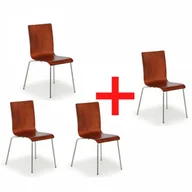 Fotele i krzesła biurowe - B2B Partner Krzesło drewniane CLASSIC 3+1 GRATIS, orzech 483052 - miniaturka - grafika 1
