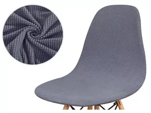 POKROWIEC krzesło skandynawskie SZARY żakard - Pokrowce na meble - miniaturka - grafika 1