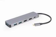 Kable - GEMBIRD MULTI ADAPTER USB TYP-C 3W1 SREBRNY HUB USB, HDMI, PD (100W) - miniaturka - grafika 1